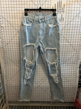 Big Kew Light Blue Distressed High-Waist Ripped Jeans